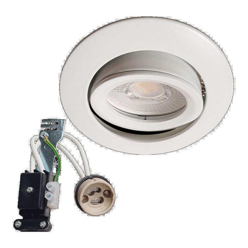 230v 10W GU10 Die-Cast Aluminium Bevelled Round Tilt Downlight