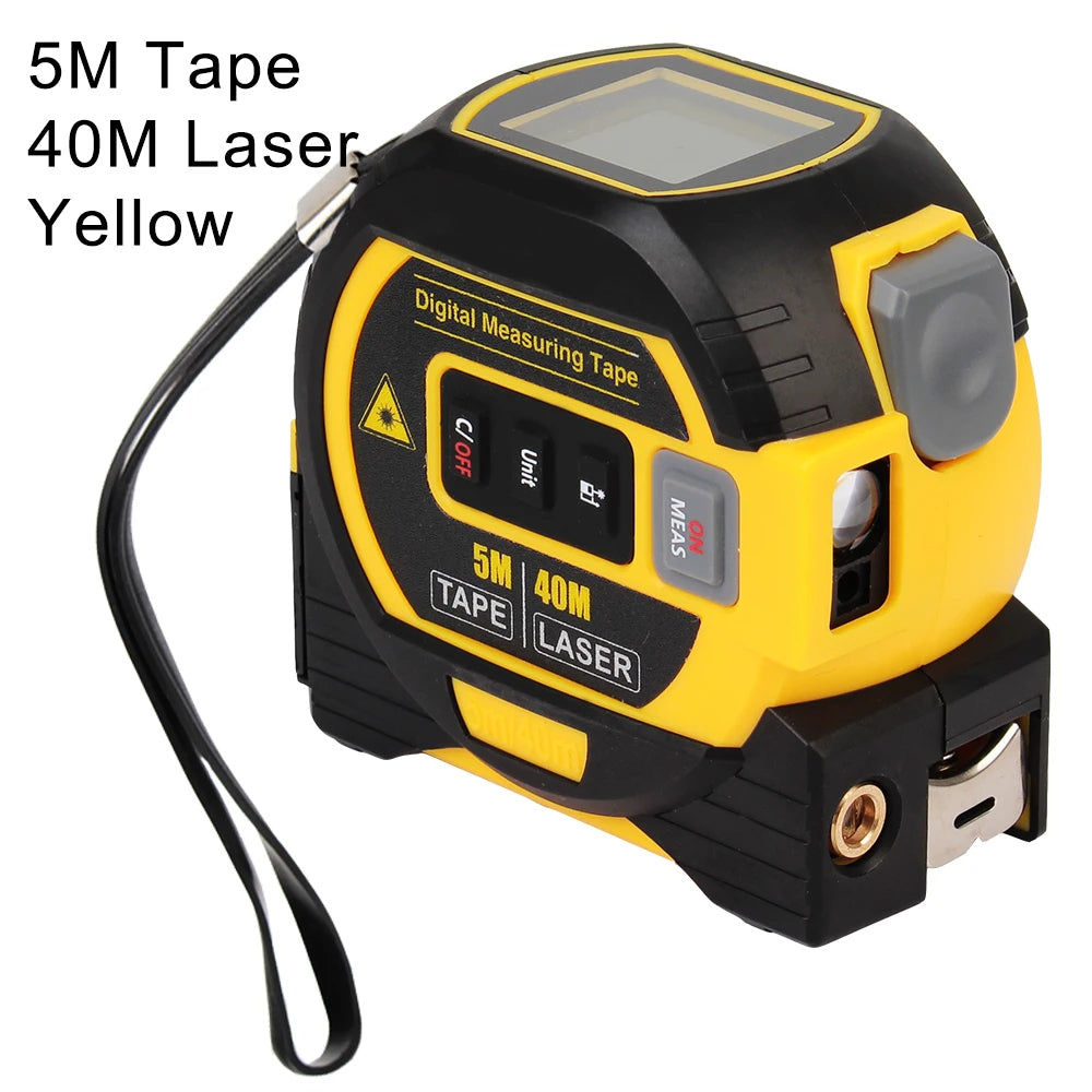 3 in 1 Laser Measure Tape 40 M - Yellow