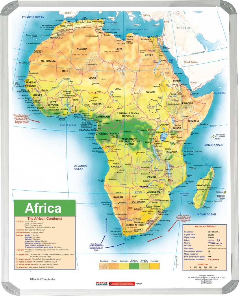 Africa General Educational Map (1200*900mm)