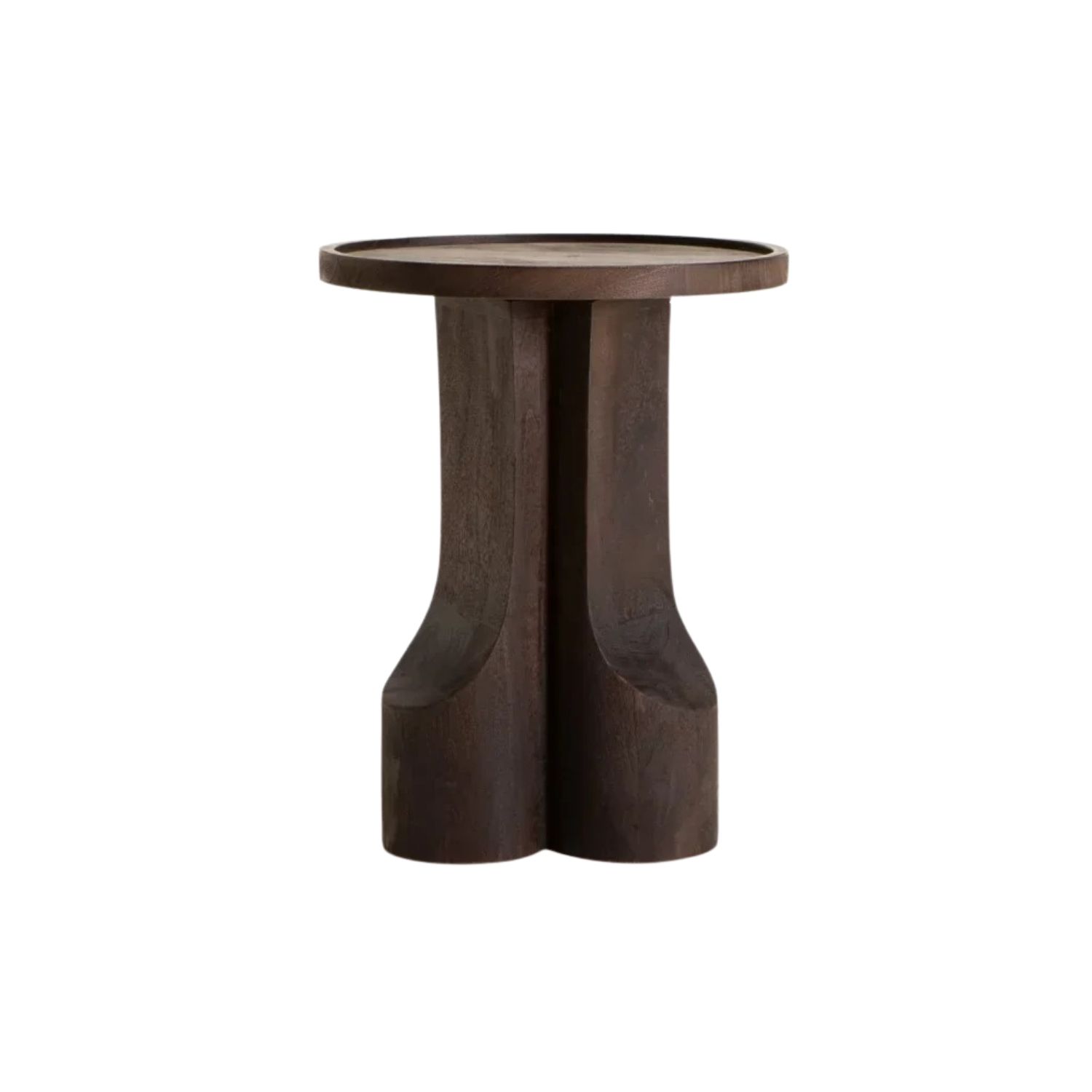 Solid Mango Wood Round Side Table