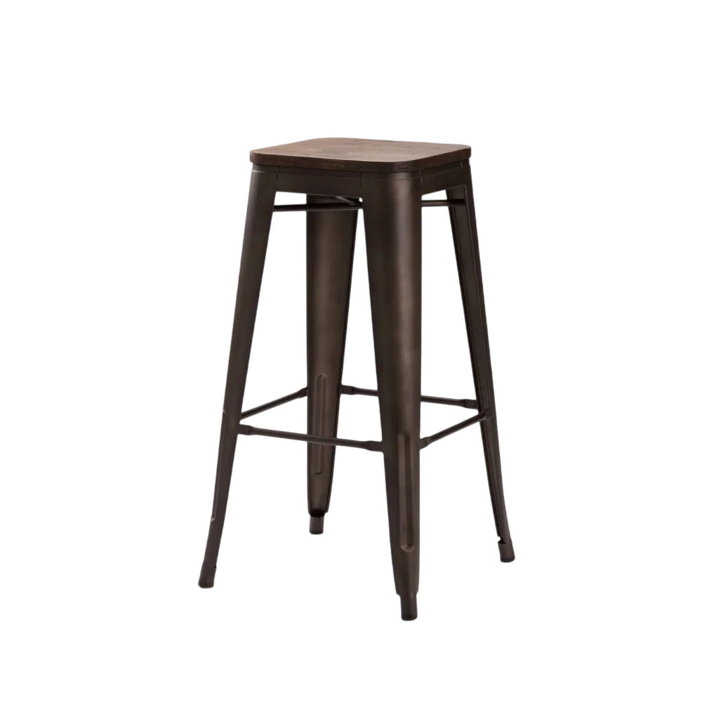 Vividitto - Wageng Barstool With Wood  - Rustic