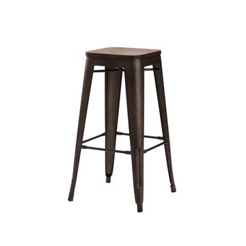 Vividitto - Wageng Barstool With Wood  - Rustic