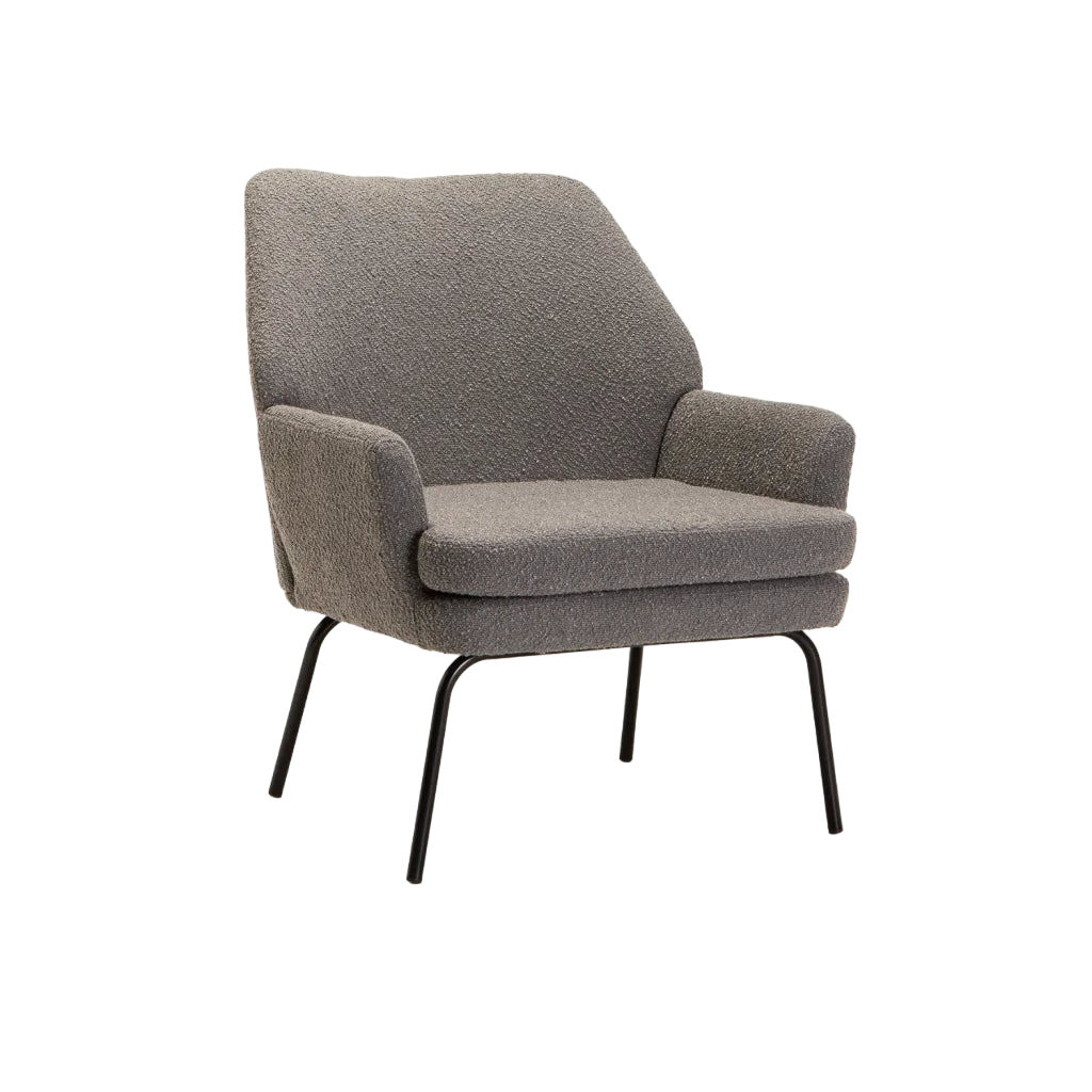 Vividitto - Vishaya Boucle Fabric Chair - Grey