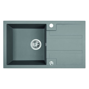 Laveo Barbados Granite Sink 1 Bowl with Drainer - Grey