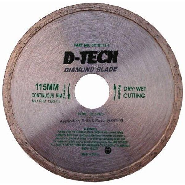 Diamond Blade Continuous Rim 115x22.23mm - 8 Pack