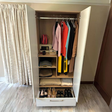 Parma Portable Wardrobe - Sahara & White