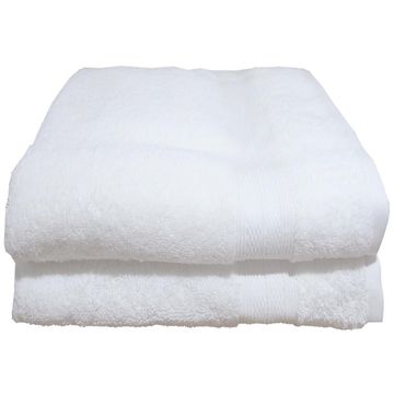 Bunty's Plush 450GSM 90x150cms Bath Sheets - Optical White (2pc Pack)