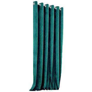 Matoc Readymade Curtain -Velvet -Evergreen -Eyelet -Lined -230cm W x 253cm H