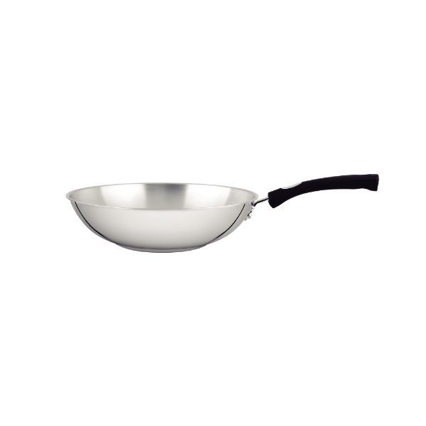 Tramontina 3,3L Solar Silicone 28 cm Triple Bottom Stainless Steel Wok