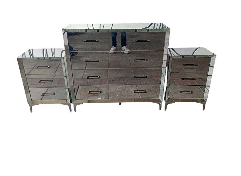 mirror fining pedestals with chest of drawer