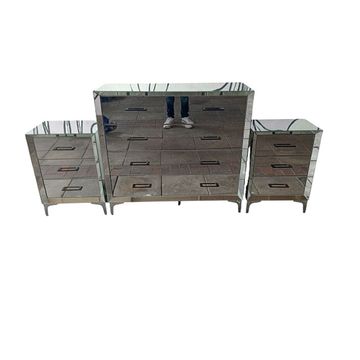 mirror fining pedestals with chest of drawer