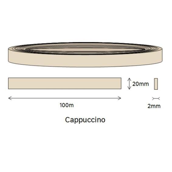 Edging PVC Roll Cappuccino-2mm thick-w20mmxl100m