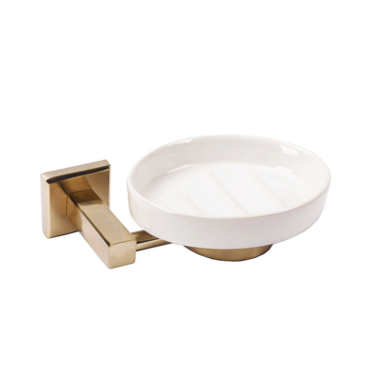 Trendy Taps Premium Quality Brushed Gold SQ Soap Dish