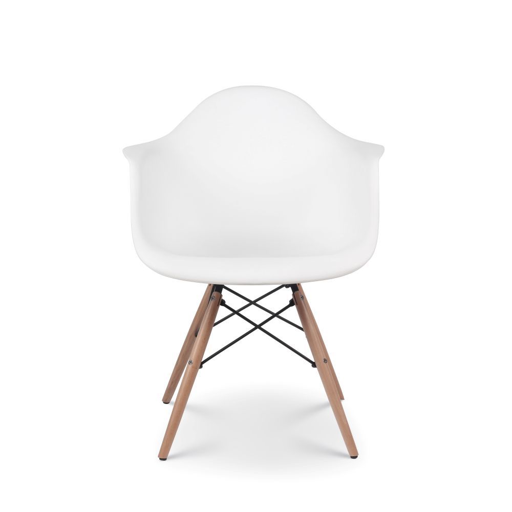 Classic White Wooden Leg Armchair - VC1002W