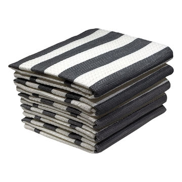 Bunty's Kitchen Towel - Design 2072 - 045x070cms - (05 Pc Pack) - Stripes - Ghost Gray