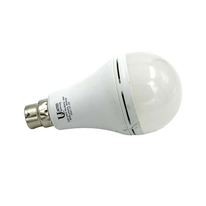 UNITED ELECTRICAL 9 Watt B22 Rechargeable LED Bulb Cool White