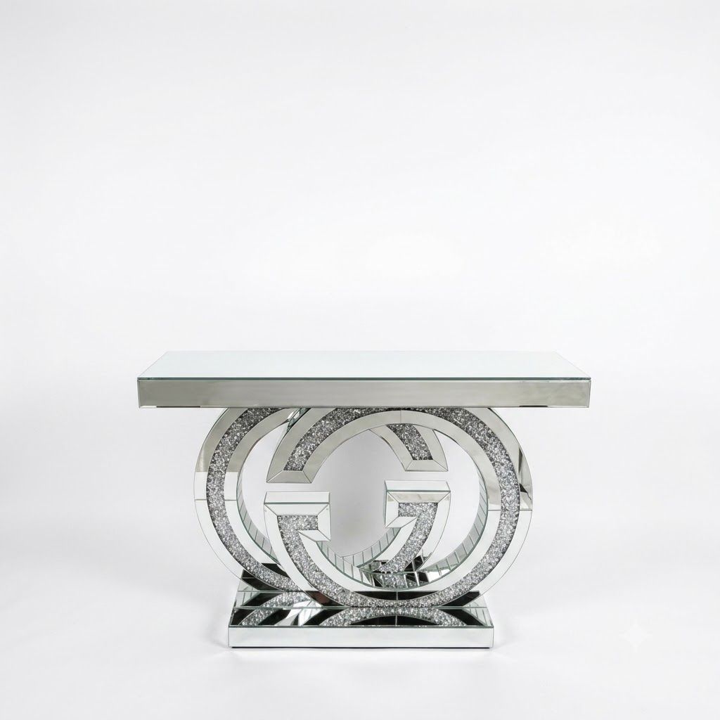 LBM FURN-Gucci Silver Console Table Set