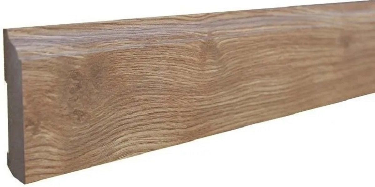 Skirting Light Oak MDF Wrapped 80mm x 14mm x 2400mm