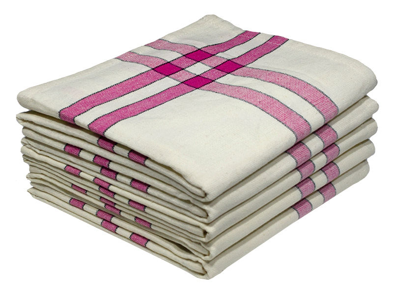 Multipurpose, Easy Fit, Absorbent Kitchen Towel - Design 2374 - 045x070cms - (05 Pc Pack) - Checks - Pink Carnation