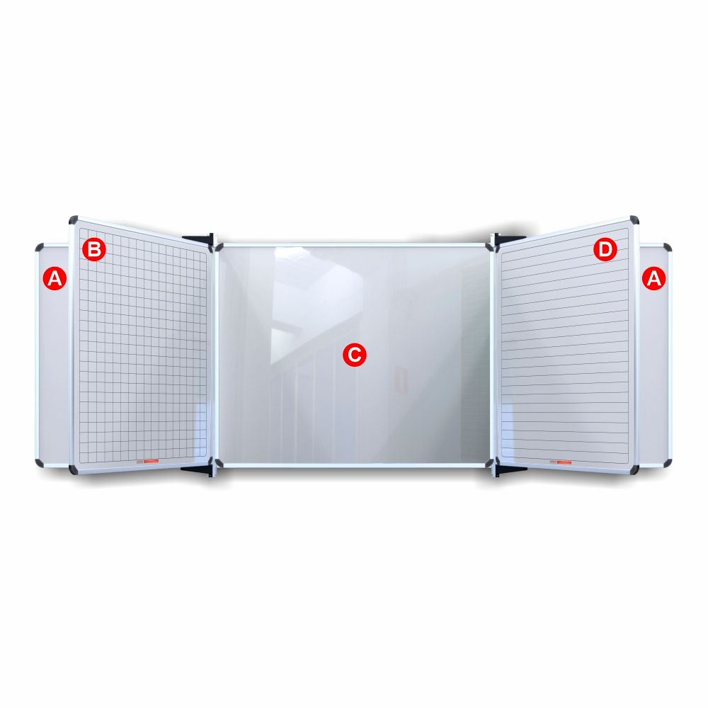 Educational Board Magnetic Whiteboard (1220*1210 - Lines 1 Side - Swing Leaf - Option B)