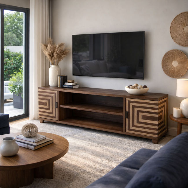 KC Furn- 180cm Ashton Wooden Media Unit