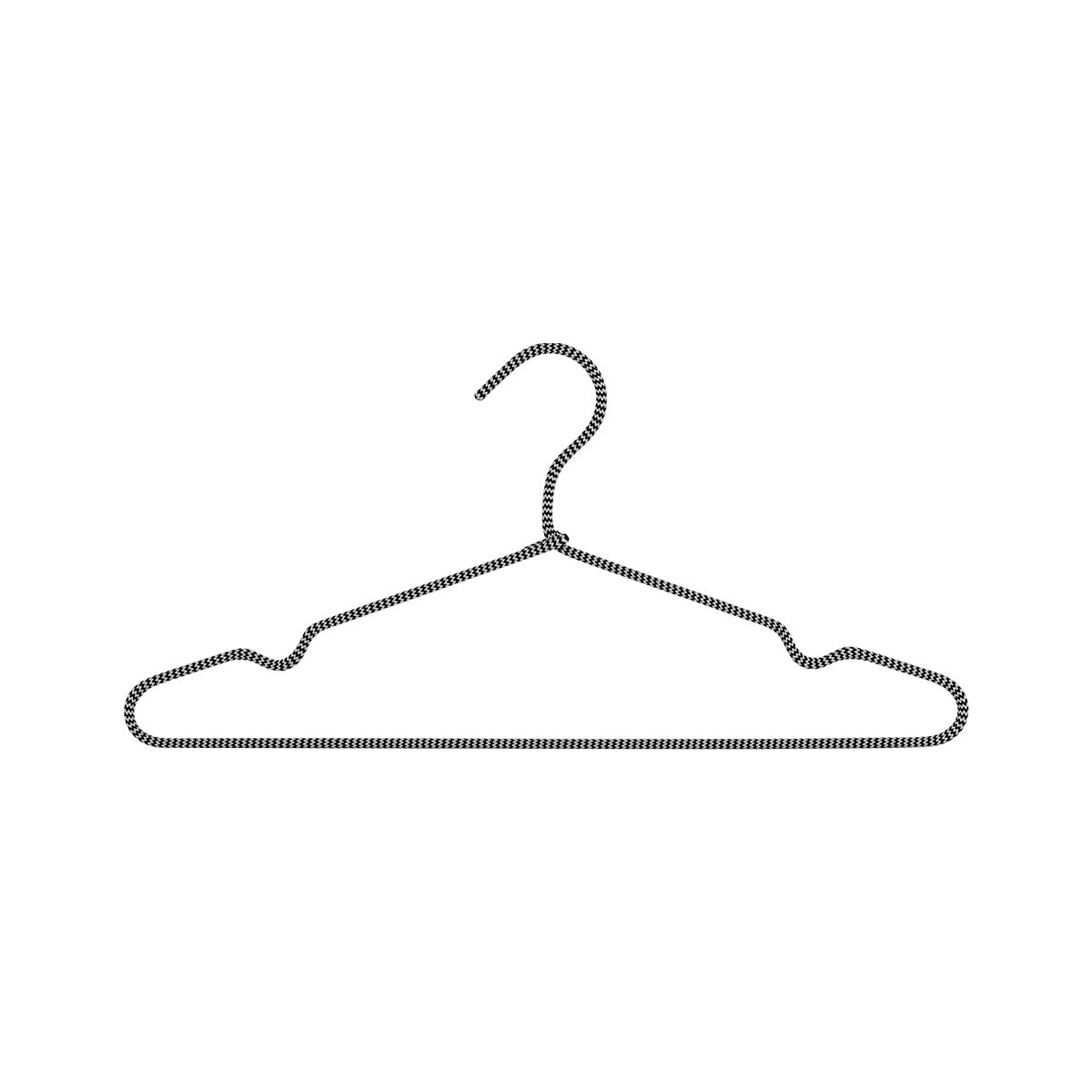 CASA 10pc Non-Slip Hanger Set | 2-Tone Braided Rope Wrapped Metal | White/Black