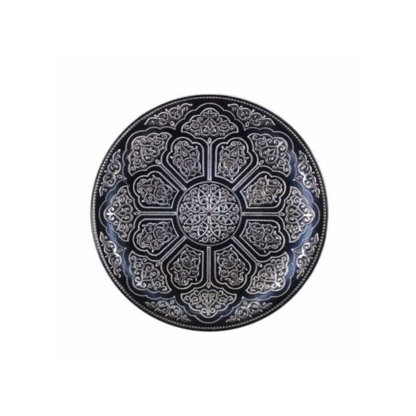 IRENA PLATE TOPKAPI 35CM ANTRACY & SILVER - Set of 1