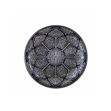 IRENA PLATE TOPKAPI 35CM ANTRACY & SILVER - Set of 1