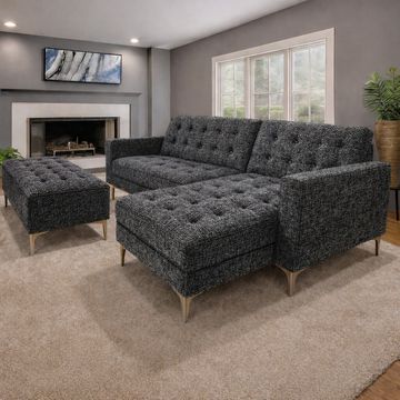 ASHER Charcoal Corner Sleeper Couch