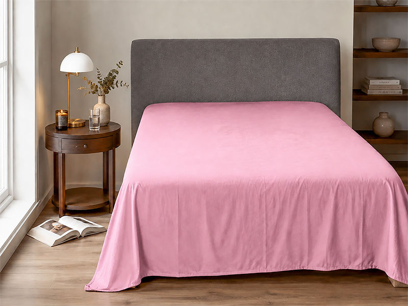 Everyday Collection Flat Sheet - 90GSM - Pink Frosting - King XL (1pc)