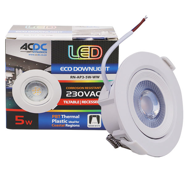 100-240AC 5W Warm White Adj. LED Downlight Diameter 90mm
