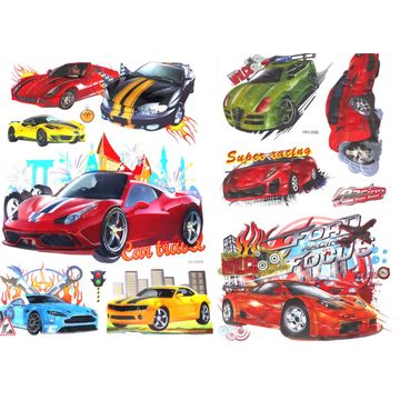 Sports Cars 3D Wall Art Stickers For Kids 2 Pack Bundle