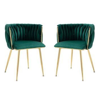 Prestige Home - Set of 2 - Ayaan Green Velvet Dining Chair