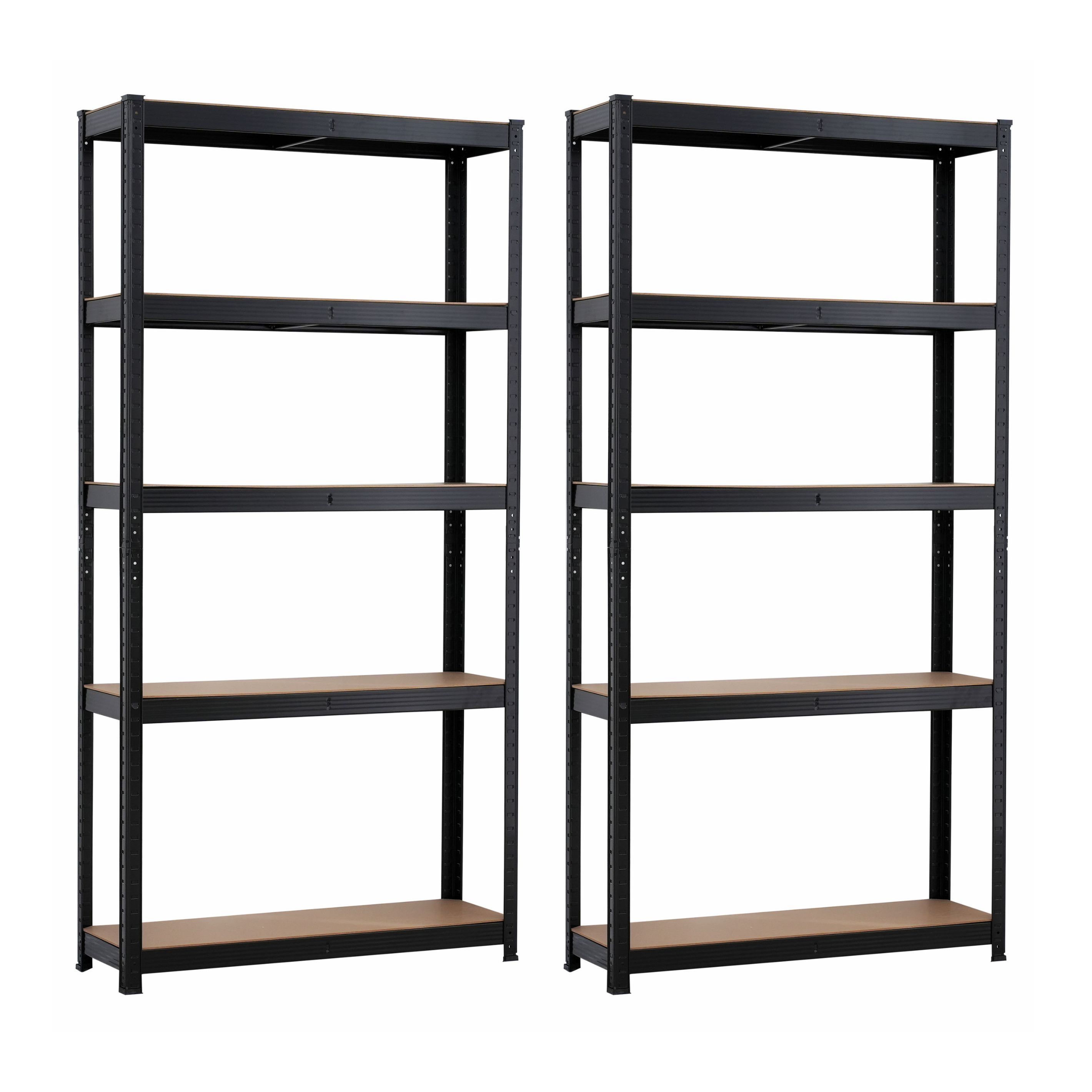 Infinity Homeware - 2 Units x 5 Tier Shelving - (BLACK) 90 x 30 x 180cm ...