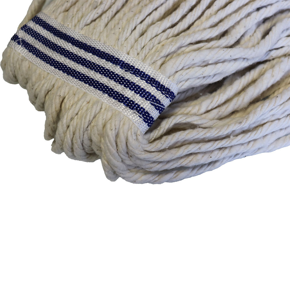 Janitorial fan mop head refill Blue & white webbing 400g