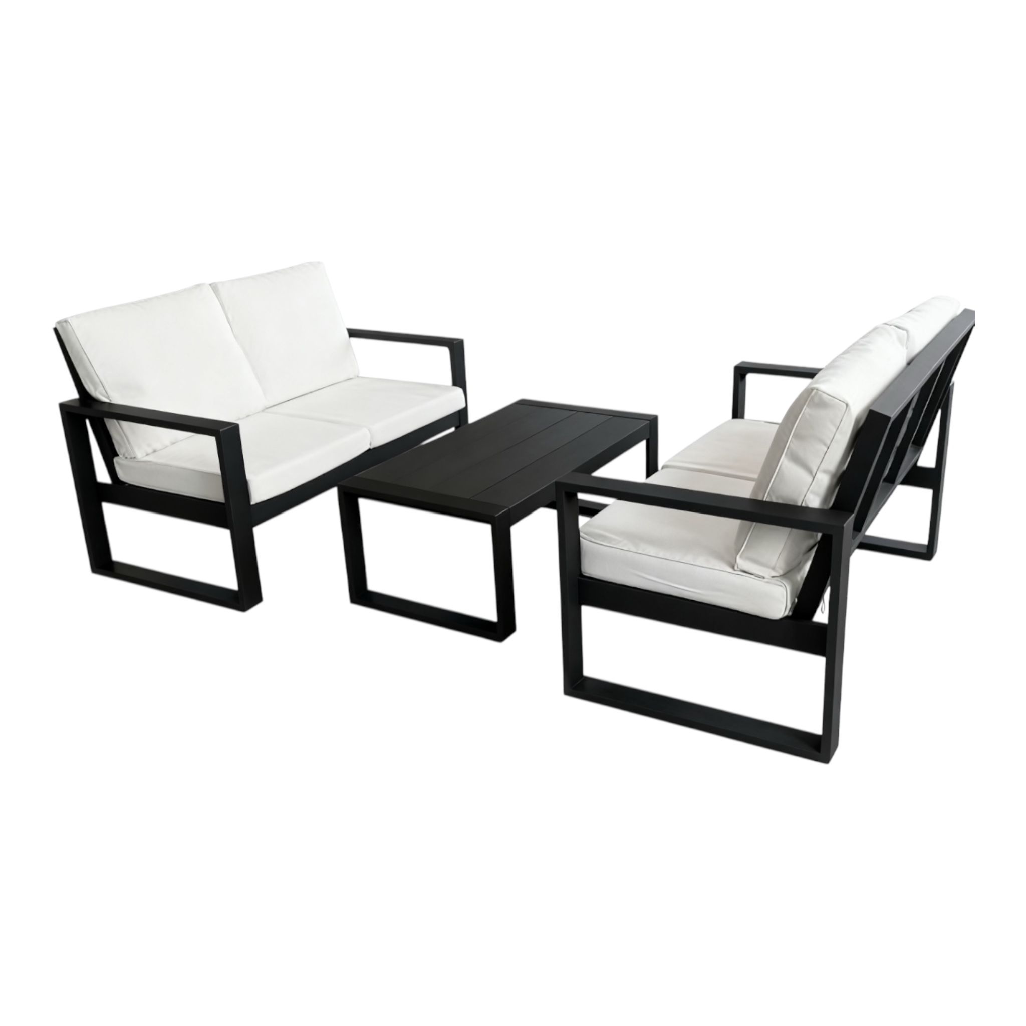Aluminum 3-Piece Patio Furniture Set – Black/Grey