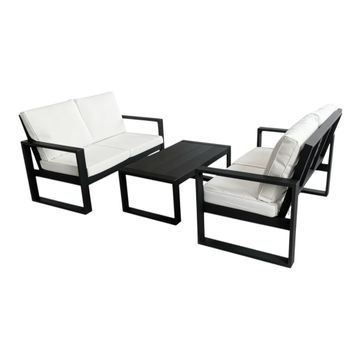 Aluminum 3-Piece Patio Furniture Set – Black/Grey