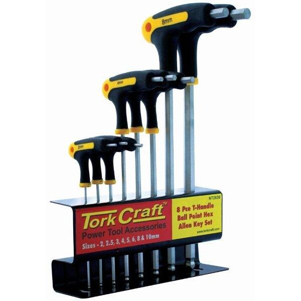8Pc Ball Point Allen Key Set With Handles