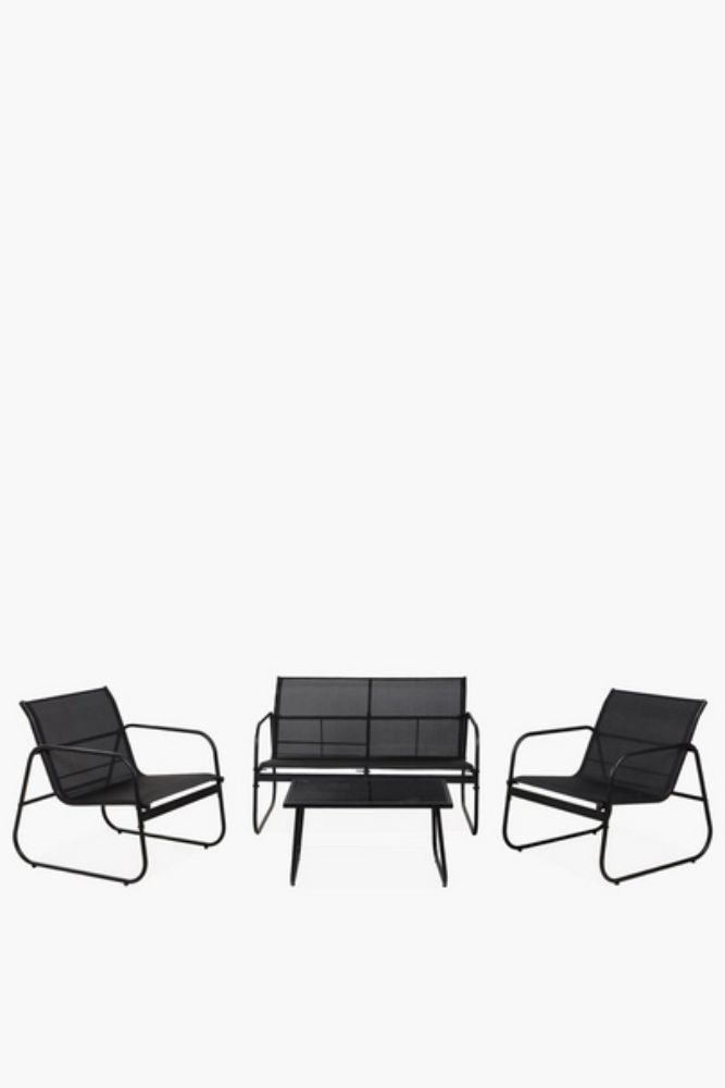 Solna 4 Piece Lounge Set Modern Outdoor Metal Patio Seating