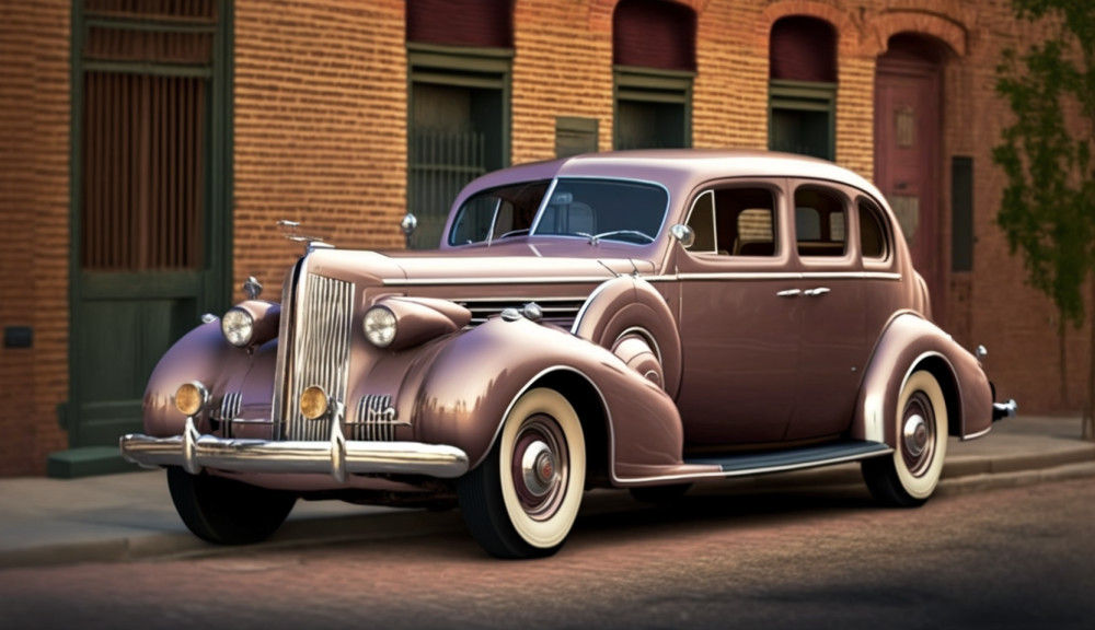 Canvas Wall Art -  Packard Super Eight Vintage 1940- B1500 - [120 x 80 cm]