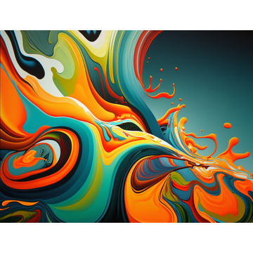 Canvas Wall Art - Canvas Wall Art-Vibrant Colorful Dutch Pour - B1244 - [120 x 80 cm]