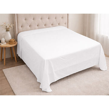 Rey's Fine Linen - Hotel Collection - Flat Sheet - Optical White - Super King (01 Piece Pack)
