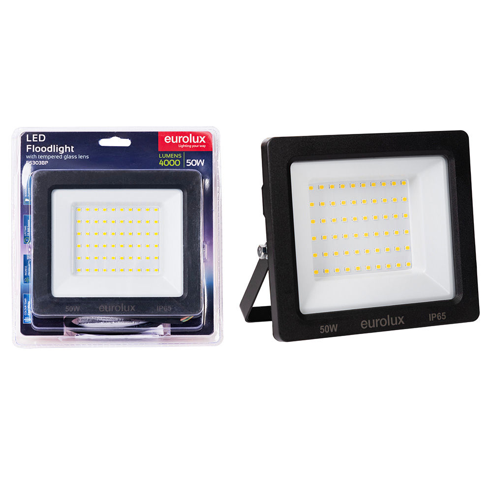 LED 50w Floodlight Black with no Sensor Blister