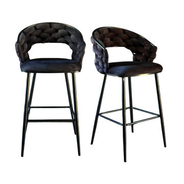 KC FURN - Venus Velvet Barstool (grey)