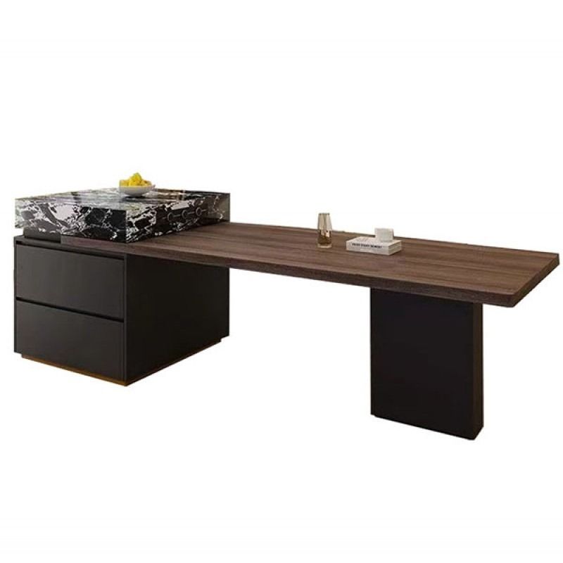 LBM FURN- Multi Functional Extandable Kitchen Island & Dining Table With 2 Heater Electric Base On Top