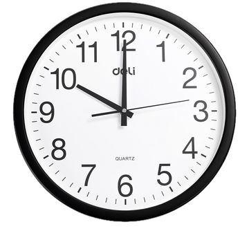 Deli Silent Wall Clock 37cm Black