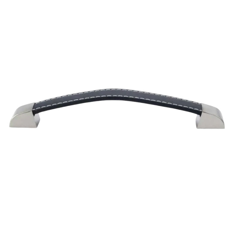 Leather Handle, Brown/Satin Nickel, 160mm