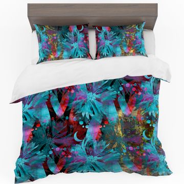 Turquoise Patterns Duvet Cover Set King