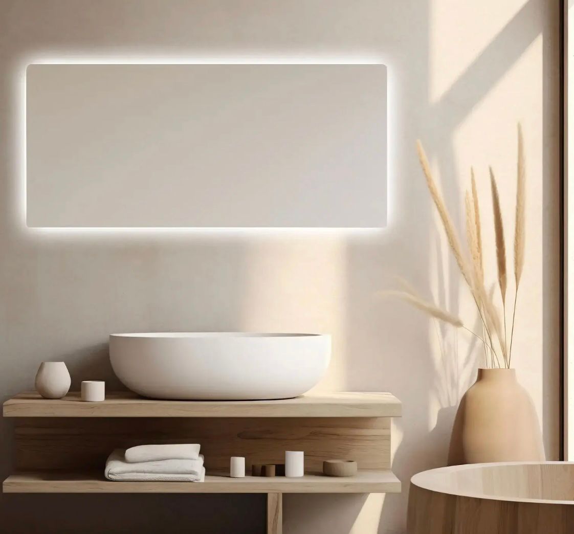 Emily Wall Mirror Rounded Corners Cool White 80x120