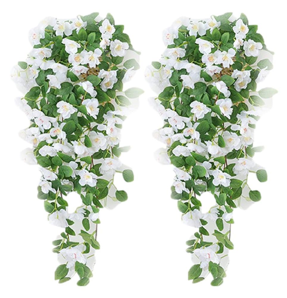 2 Artificial Hanging Vines - White